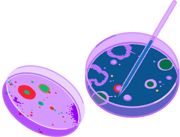2 Petri Dishes And A Pen To Draw A Sample From